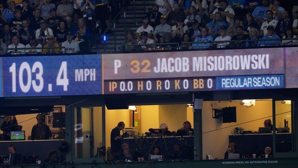 Brewers' Jacob Misiorowski sets World Series velocity record on his first pitch — Fox 11 Green Bay Sports, Midland Sports news